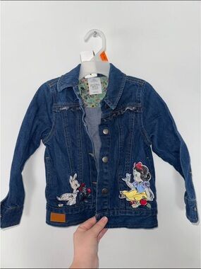 Disney Blue Denim Snow White Appliqué Kids Jacket